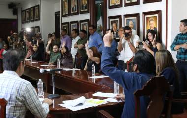 Sesión de Cabildo de Culiacán donde se aprobó la designación de nuevos síndicos municipales, a excepción de Tepuche.