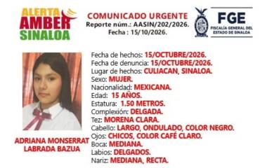 Autoridades activaron los protocolos de búsqueda para la localización de la menor de 15 años.