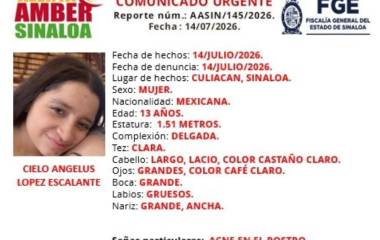 La FGE pide el apoyo de la ciudadanía para localizar a la menor de 13 años vista por última vez en la colonia Emiliano Zapata.