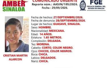 Autoridades estatales emitieron la Alerta Amber para la localización del menor de edad.