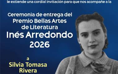 El premio se entregará el martes 13 de octubre, a las 18:00 horas.