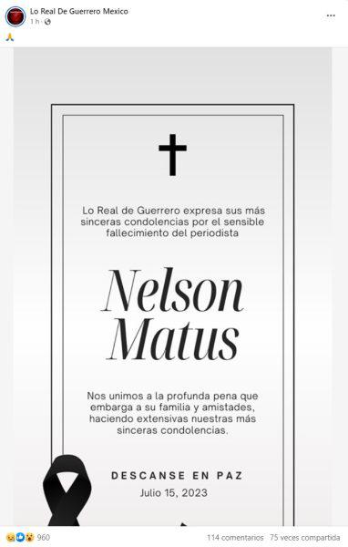 $!Asesinan en Acapulco a Nelson Matus, periodista y director de Lo Real de Guerrero