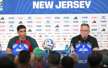 Achraf Hakimi (izq.) destacó la calidad de su selección antes del debut frente a Brasil en el Mundial 2026.