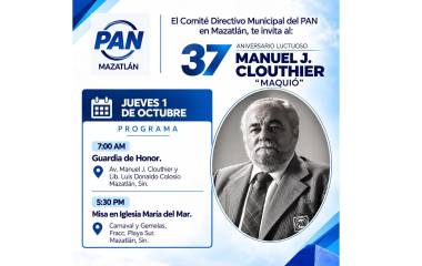 El PAN realizará diversas actividades en Mazatlán para recordar a Manuel Clouthier del Rincón en su 37 aniversario luctuoso.