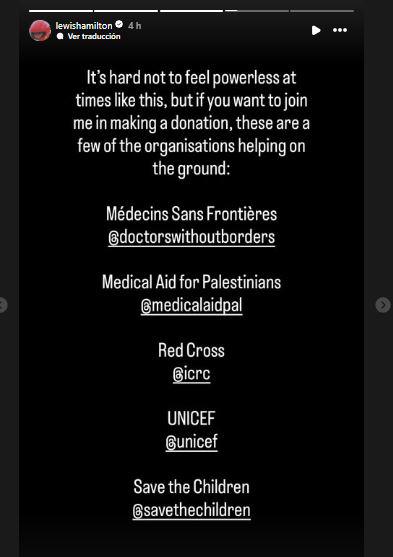 $!Lewis Hamilton condena la inacción internacional ante la hambruna en Gaza
