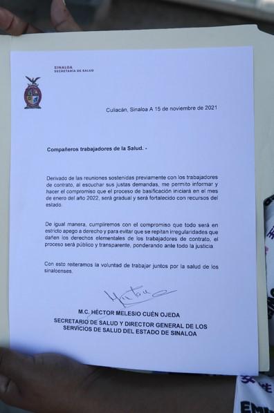 $!En Culiacán trabajadores de salud permanecen en plantón exigiendo bases sindicales