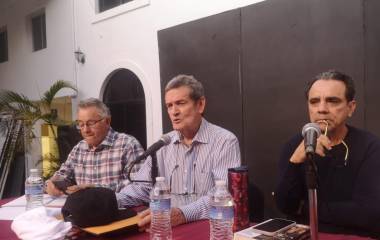Conversatorio organizado por la Asociación de Jubilados de Mazatlán de la UAS la tarde de este martes en el Museo de Arte.