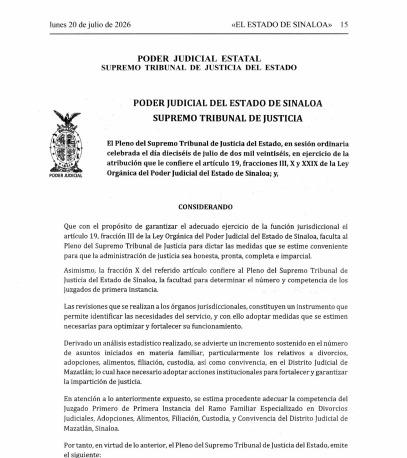 $!Especializan juzgado familiar de Mazatlán exclusivamente en divorcios judiciales