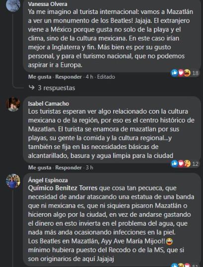 $!‘Tunden’ de críticas página oficial de ‘El Químico’ por esculturas de The Beatles