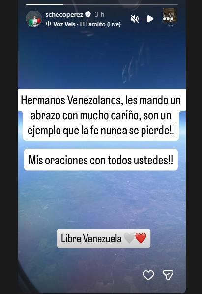 $!Sergio Pérez celebra la captura de Nicolás Maduro y envía mensaje de apoyo a Venezuela