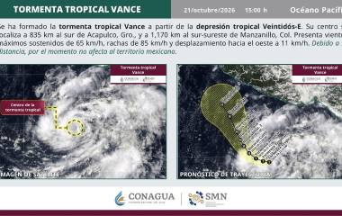La tormenta se formó frente a las costas de Oaxaca y Guerrero.