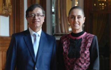 El ex Presidente de Colombia, Gustavo Petro, acudió de visita a Palacio Nacional, donde fue atendido por Claudia Sheinbaum.
