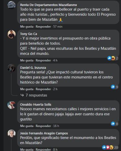 $!‘Tunden’ de críticas página oficial de ‘El Químico’ por esculturas de The Beatles