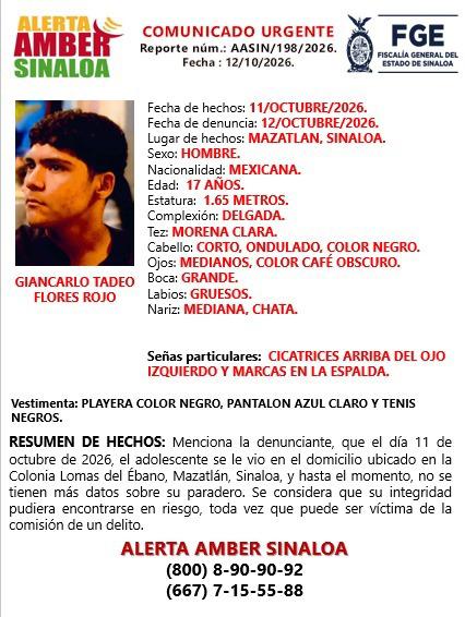 $!Activa FGE Alerta Amber por dos adolescentes desaparecidos en Mazatlán