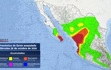 Se debilita Vance a depresión tropical la tarde de este miércoles