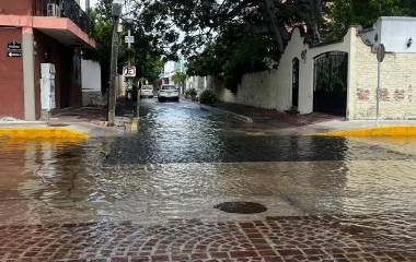 Calles inundadas en el Centro Histórico.