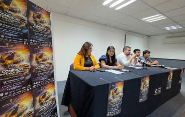 Conferencia de prensa para anunciar la organización de la Feria de Comercio Internacional de la UAS.