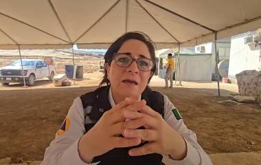 Laura Velázquez Alzúa, Coordinadora Nacional de Protección Civil, presenta un informe sobre el operativo en la mina de Rosario.