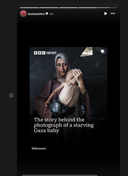 $!Lewis Hamilton condena la inacción internacional ante la hambruna en Gaza