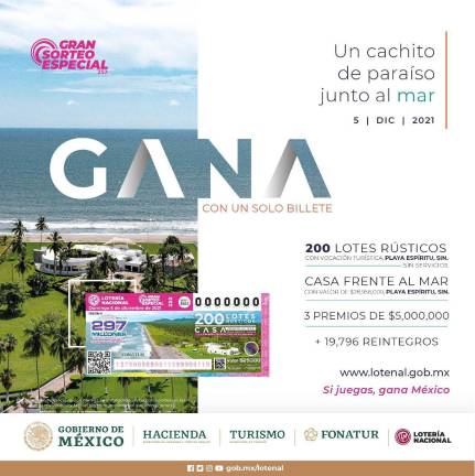 El Gran Sorteo especial 252 de la Lotería Nacional se llevará a cabo este domingo.