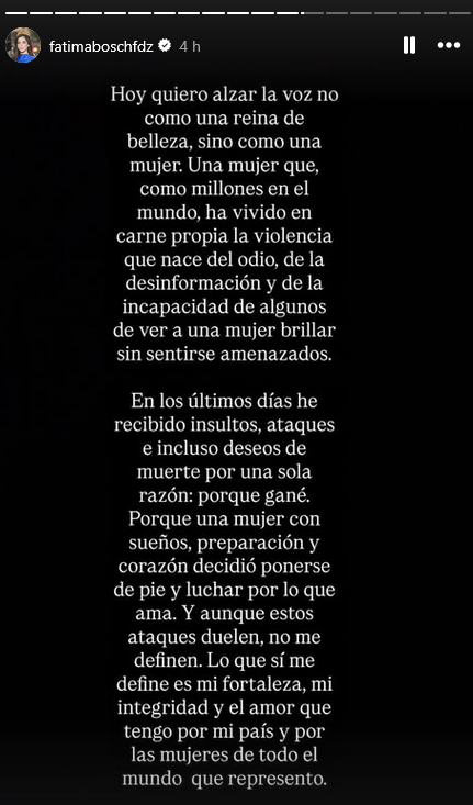 $!Fátima Bosch denuncia violencia digital tras ganar Miss Universo