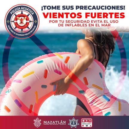 Fuerte viento se registra este domingo de Carnaval en Mazatlán, por lo que restringen actividades en las playas.