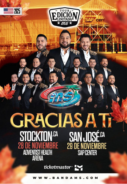$!El fin de semana de Acción de Gracias de Estados Unidos, la Banda MS ofrecerá dos conciertos en el norte de California.