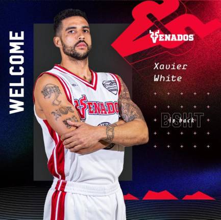 Venados Basketball anunció la incorporación de Xavier White a su plantilla.