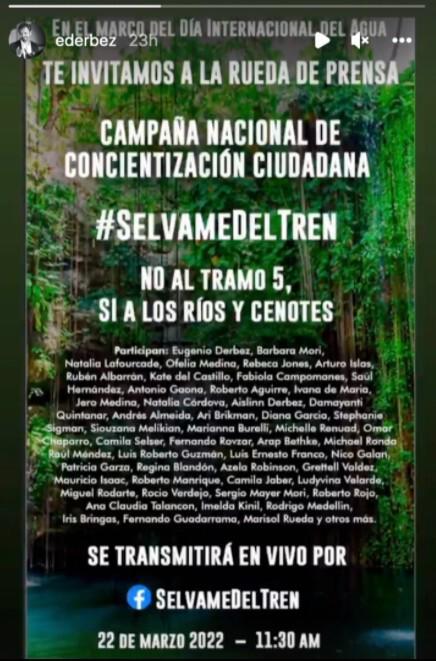 $!Artistas hacen campaña #SelvamedelTren; AMLO los descalifica
