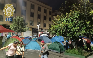 Plantón en el Centro Histórico de la Ciudad de México de parte de maestros de la CNTE.
