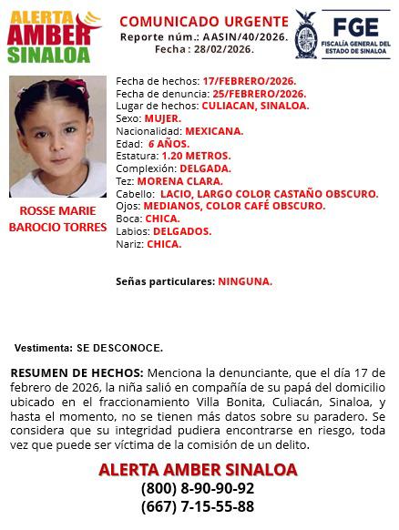 $!Emiten alerta de búsqueda por hermanas de 2 y 6 años extraviadas hace una semana en Culiacán