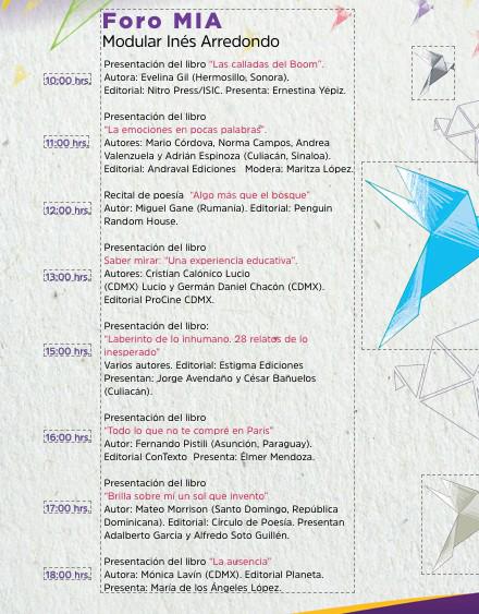 $!Programa en el Foro MIA para este lunes 10 de noviembre