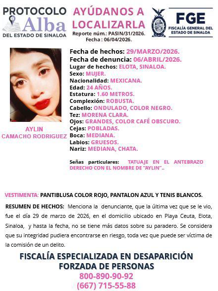 $!Sin rastro de Aylin en Elota; desapareció hace 9 días