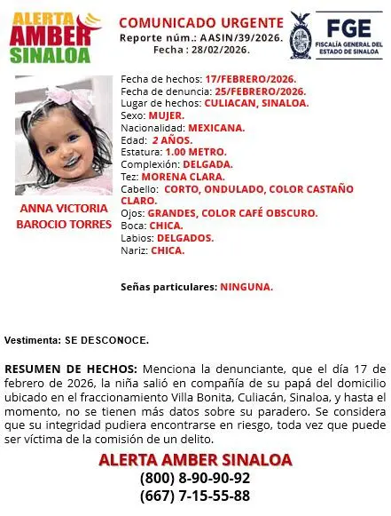 $!Emiten alerta de búsqueda por hermanas de 2 y 6 años extraviadas hace una semana en Culiacán