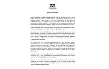 La CEDH exige medidas urgentes de seguridad en el penal de Mazatlán tras violencia que deja 12 muertos.