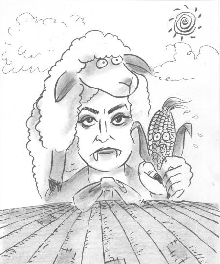 Altagracia Gómez, con piel de oveja