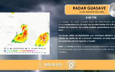 Se recomienda a la población extremar precauciones, principalmente en zonas susceptibles a acumulación de agua.