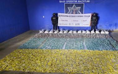 Elementos estatales aseguran más de 200 kilos de diversas drogas abandonadas en la Rosario-Mazatlán.