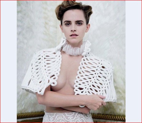 Posa Emma Watson sin sostén
