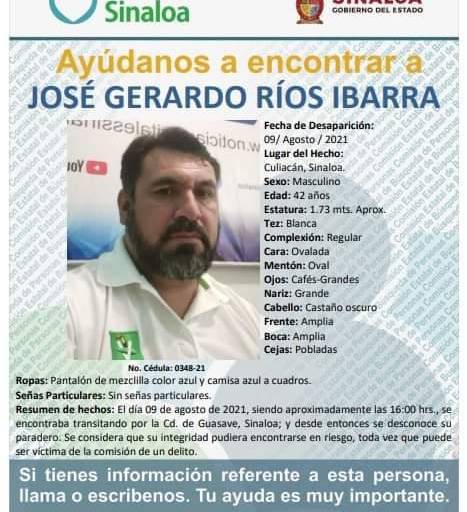 Que Gerardo Ríos regrese con bienestar, pide Misael Sánchez, ex candidato a la Gubernatura de Sinaloa