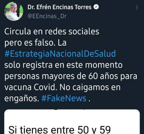 Advierte Secretaría de Salud de Sinaloa sobre noticias falsas de la vacunación