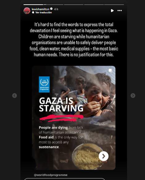 $!Lewis Hamilton condena la inacción internacional ante la hambruna en Gaza
