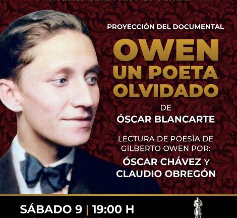 ‘Owen, un poeta olvidado’ se proyectará en el Museo de Arte de Mazatlán.
