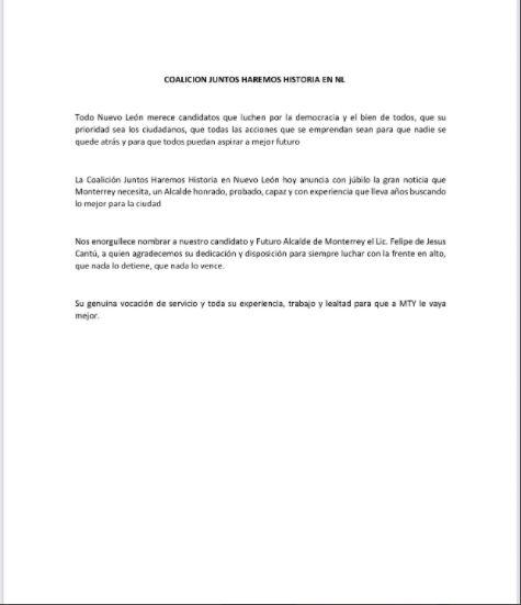 $!Felipe de Jesús Cantú será el nuevo candidato de Morena en Monterrey