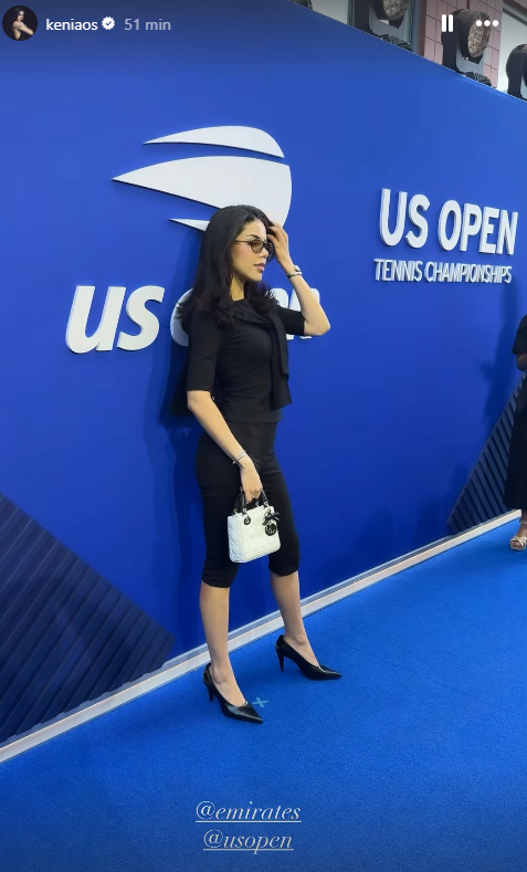 $!Kenia Os también visitó el Arthur Ashe Stadium para presenciar la final femenil del US Open.