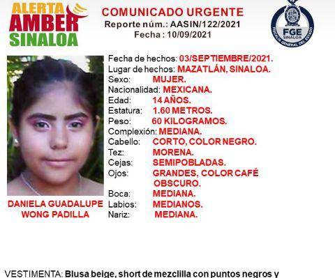 Buscan a Daniela, adolescente desaparecida en Mazatlán; activan Alerta Amber
