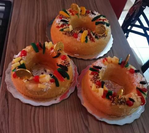 La rosca de volteado de piña, una de las especialidades de Martha Angélica Zataráin Loza.