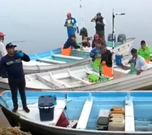Compañeros buscan a los cuatro pescadores de Dautillos, Navolato.
