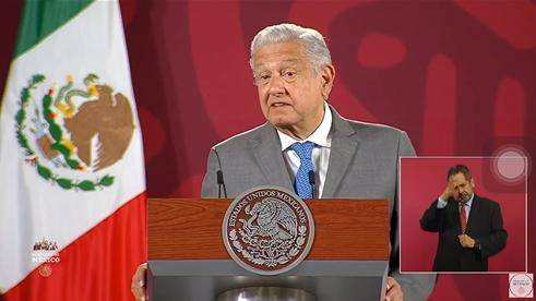 Andrés Manuel López Obrador en la conferencia mañanera de este jueves.
