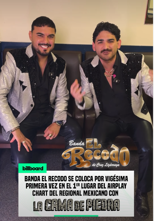 $!Geovanni Mondragón y Ricardo Yocupicio, vocalistas de Banda El Recodo, compartieron su emoción por el nuevo número uno de la agrupación.